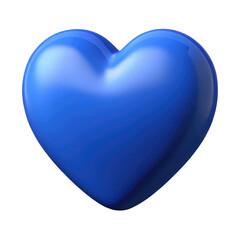 blue heart isolated on transparent white background, clipping path