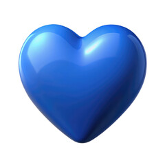 blue heart isolated on transparent white background, clipping path