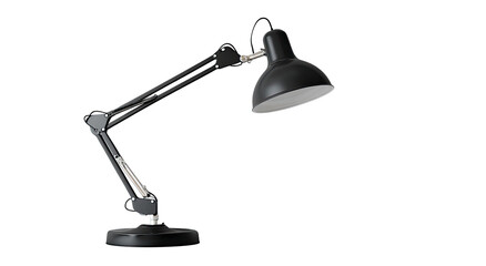Black adjustable desk lamp, angled