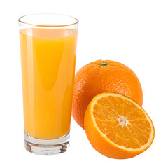 Fresh Orange Juice with Whole Orange – PNG Image on Transparent Background