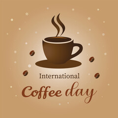 Celebrating international coffee day with a steaming cup