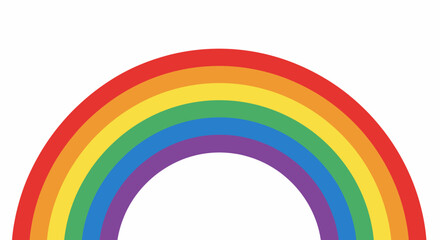 Vivid, Symmetrical Rainbow Arc with Vibrant Colors and Smooth Lines