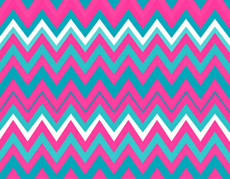 Pink Teal White Chevron Pattern Background