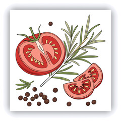 A hand-painted watercolor illustration, isolated on a white background, showcases a collection of vegetables including broccoli, tomato, carrot, pepper, asparagus, garlic, zucchini, corn, and green