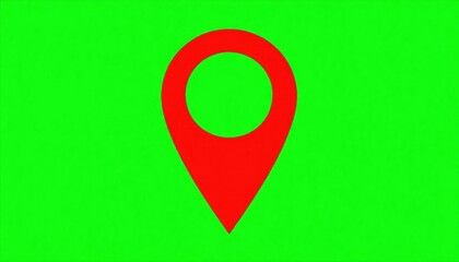 Red location pin on green background