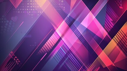 Abstract geometric design with vibrant colors and dynamic lines.