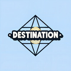 Stylish logo design featuring word "Destination" inside a geometric diamond shape