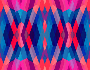 Vibrant Abstract Geometric Pattern with Pink Blue Red Triangles