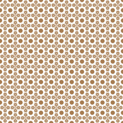 Brown and White Geometric Floral and Dot Pattern - Seamless on white Paper