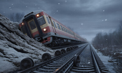 Winter Train Derailment Accident Danger Railway Safety Concerns