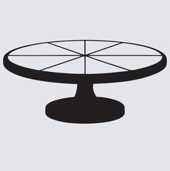 round table silhouette vector art illustration, round table on white background