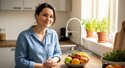 Happy Housewife in the Kitchen