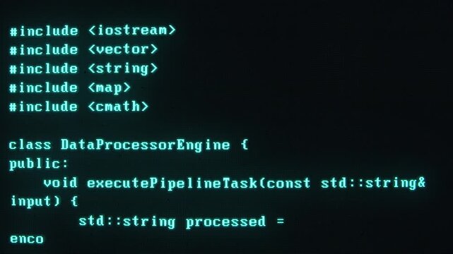 Hacking code data. Programming, development, network security, cyber encryption. Blue programming code