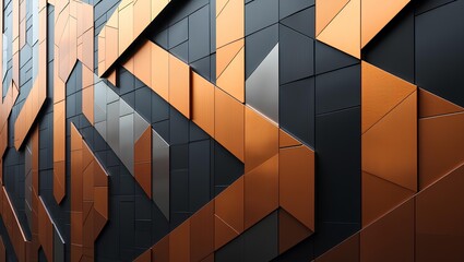 an intricate pattern of metallic panels in a geometric arrangement 