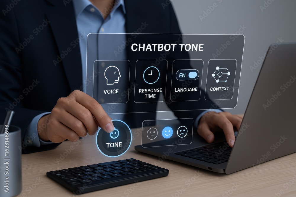 Aufkleber executive using digital interface to manage company org chart and approve team roles