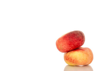 Fig sweet peaches isolated on white background, macro.
