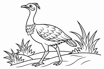 coloring page line art the bustard black vector