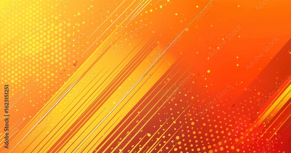 Poster a vibrant abstract background featuring orange and yellow gradients with dynamic lines.