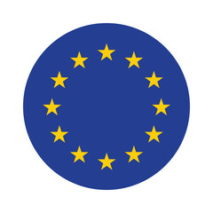 european union round flag icon vector illustration