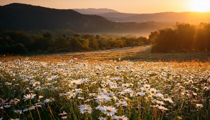 golden hour daisy field magical summer bloom