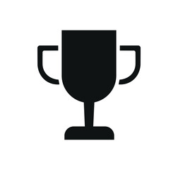 Trophy cup black silhouette vector icon illustration on a transparent background. award, victory, first, soccer, achievement, basketball, cricket