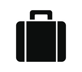 Black silhouette of a suitcase for travel and adventure concepts