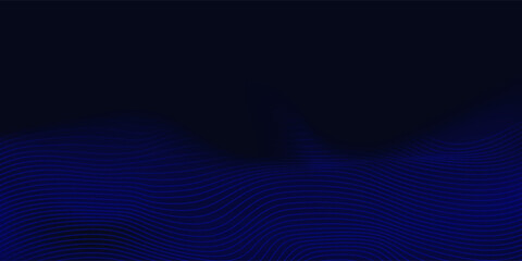 Modern glowing wave lines on dark blue background. Dynamic wave pattern abstract modern simple