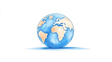 Globalization and Networking Concepts Represented by a World Globe Illustration