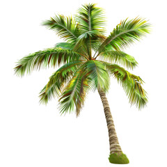 Vibrant tropical palm tree, vibrant green and yellow fronds