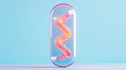 Glowing DNA Strand Encapsulated in a Capsule with Illuminating Effects