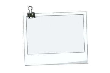 Blank instant photo frame with paperclip
