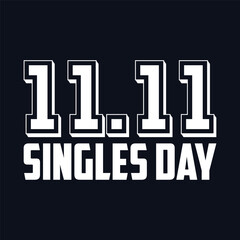 Minimal Red Singles Day Poster Featuring Bold 11.11 Typography. Red Singles Day Poster, Singles Day Poster, Singles Day.