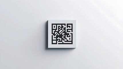 Square QR Code on a Minimalistic White Background for Tech Use