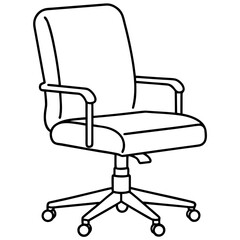 Office chair with wheels outline design