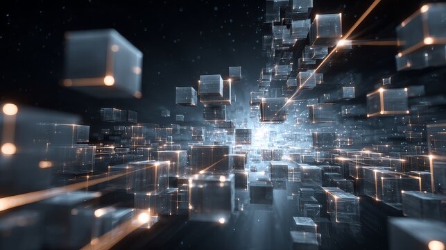 Quantum computing abstract bits with quantum computing, quantum computing surreal visualization, quantum computing particle trails