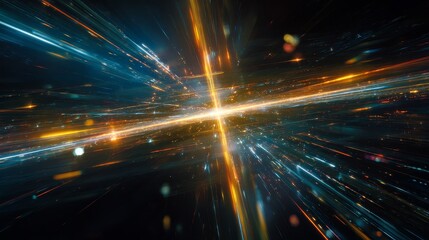 Obraz premium Quantum computing abstract bits with quantum computing, quantum computing surreal visualization, quantum computing particle trails