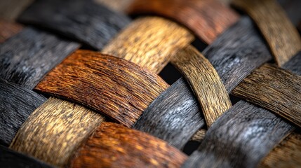 Woven Bamboo Basket Pattern Background Texture Ideal for Crafting Projects and Interior Design Applications