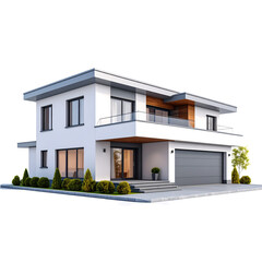 modern house with green grass