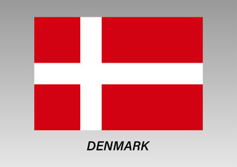 Flag of Denmark. Denmark National Flag. Vector Illustration.	