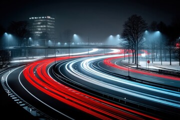 Vibrant Red and White Light Streaks Against a Dark Background - Chaos