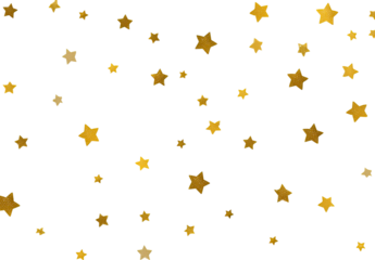 Gold stars confetti on black background