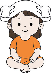 찜질방 양머리 수건 여자 어린이