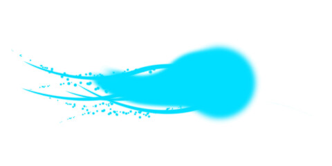 Blue energy ball with a particle tail. An abstract comet, spell, or power effect for gaming or fantasy concepts. Isolated graphic element on transparent background, PNG cutout file. © PNG KING