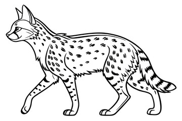 coloring page line art the serval black vector