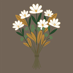 Obraz premium Elegant dried floral arrangement on a soft pastel background perfect for invitations and decor