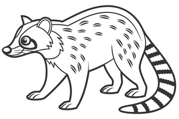 coloring page line art the civet black vector