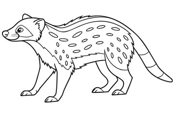 coloring page line art the civet black vector