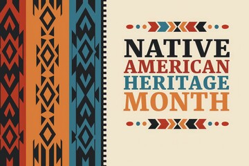 November Heritage Background: Native American Cultural Elements in Earth Tones for Month-Long Observance Generative AI