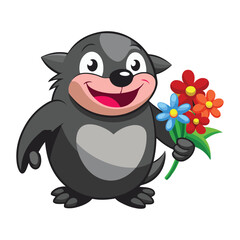 A funny cartoon Mole vector illustration