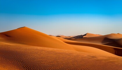 majestic desert landscape golden sand dunes under a clear sky